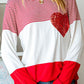 Striped Heart Sequin Long Sleeve T-Shirt