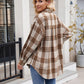 Mandy Pocketed Plaid Collared Neck Long Sleeve Shirt