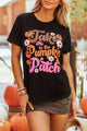 Letter Graphic Round Neck Short Sleeve T-Shirt Black