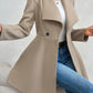 Collared Neck Button Up Long Sleeve Coat