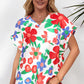 Floral V-Neck Short Sleeve Top