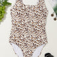 Full Size Leopard Wide Strap One-Piece Swimwear