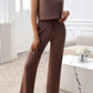 Ribbed Round Neck Top and Pants Set