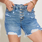 Judy Blue Full Size Ripped Button Fly Denim Shorts