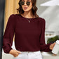 Round Neck Long Sleeve Blouse