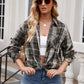 Mandy Pocketed Plaid Collared Neck Long Sleeve Shirt