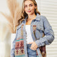 Collared Neck Dropped Shoulder Denim Jacket