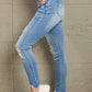 Baeful Button Front Frayed Ankle Skinny Jeans