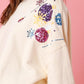 Sequin Round Neck Dropped Shoulder Sweatshirt