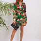 Printed Long Sleeve Tulip Hem Dress