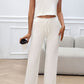 Ribbed Round Neck Top and Pants Set