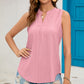 Eyelet Notched Sleeveless Top