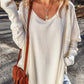 Exposed Seam Round Neck Long Sleeve Blouse