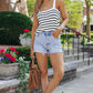 Double Take Striped Straight Neck Cami