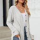 Ribbed Button Up Long Sleeve Cardigan