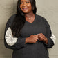 Sew In Love Full Size Lace Patch Detail Sweater