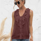 Swiss Dot Ruffled Wide Strap Tank