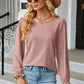 Round Neck Flounce Sleeve T-Shirt