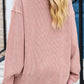 Heart Round Neck Dropped Shoulder Sweatshirt