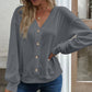 V-Neck Dropped Shoulder Blouse