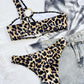 Leopard One-Shoulder Bikini Set