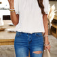 Devine Ruched Mock Neck Short Sleeve Blouse