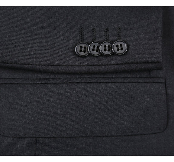 Men's 2-Piece Notch Lapel Wool Stretch Suit