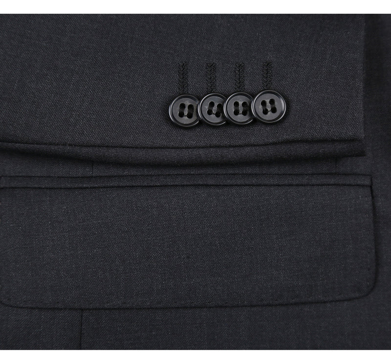 Men's 2-Piece Notch Lapel Wool Stretch Suit