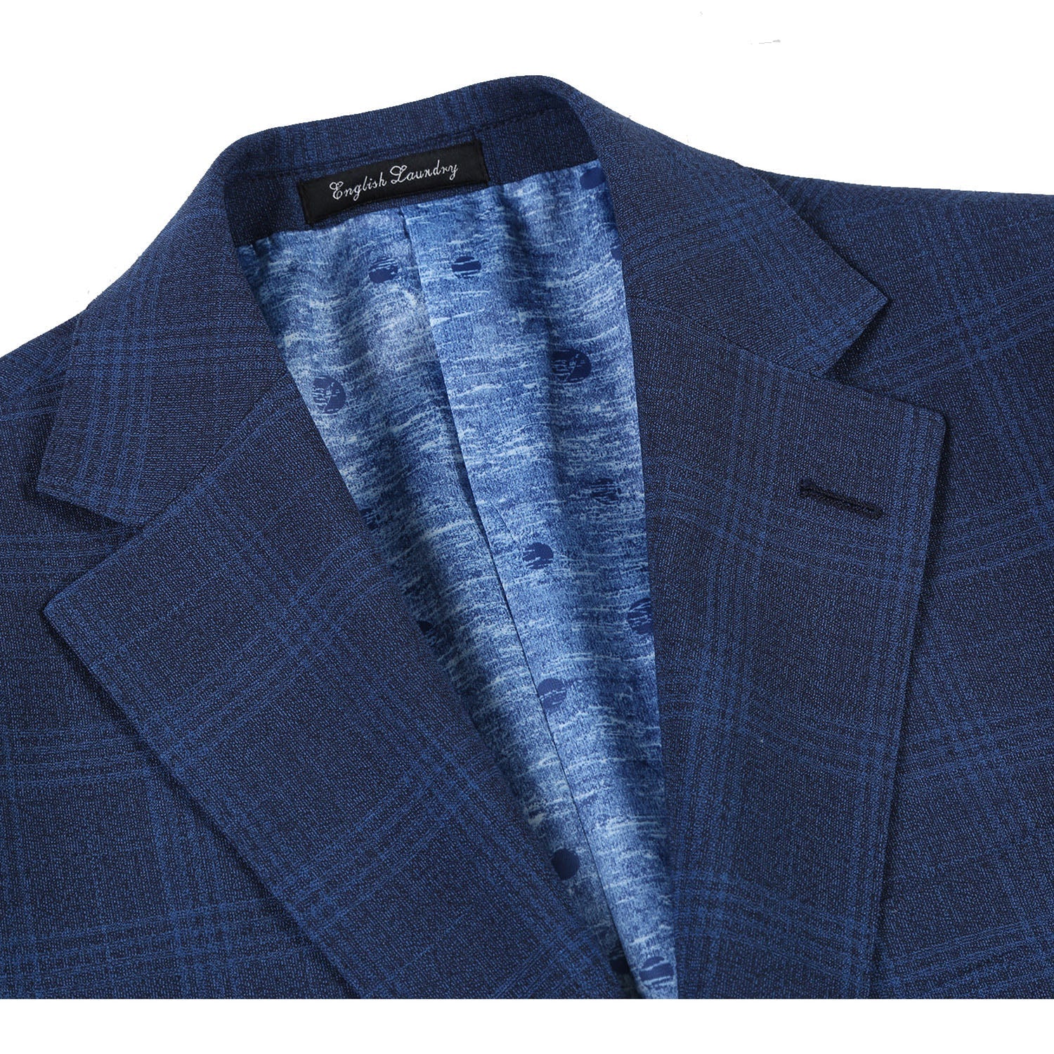 EL72-50-412 Airforce Blue Plaid Wool Suit