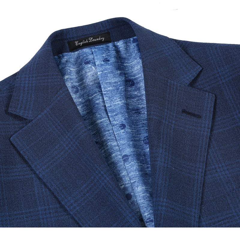 EL72-50-412 Airforce Blue Plaid Wool Suit