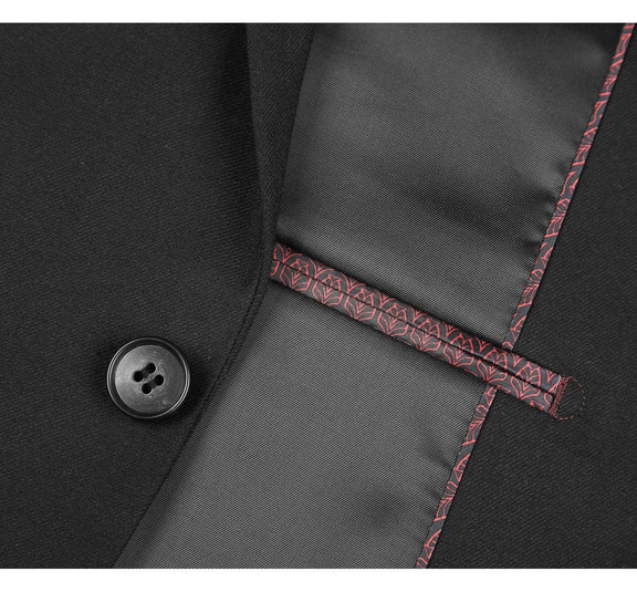 2110-1 Men's Slim Fit Solid Stretch 2-Piece Suit