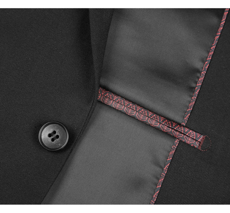 2110-1 Men's Slim Fit Solid Stretch 2-Piece Suit