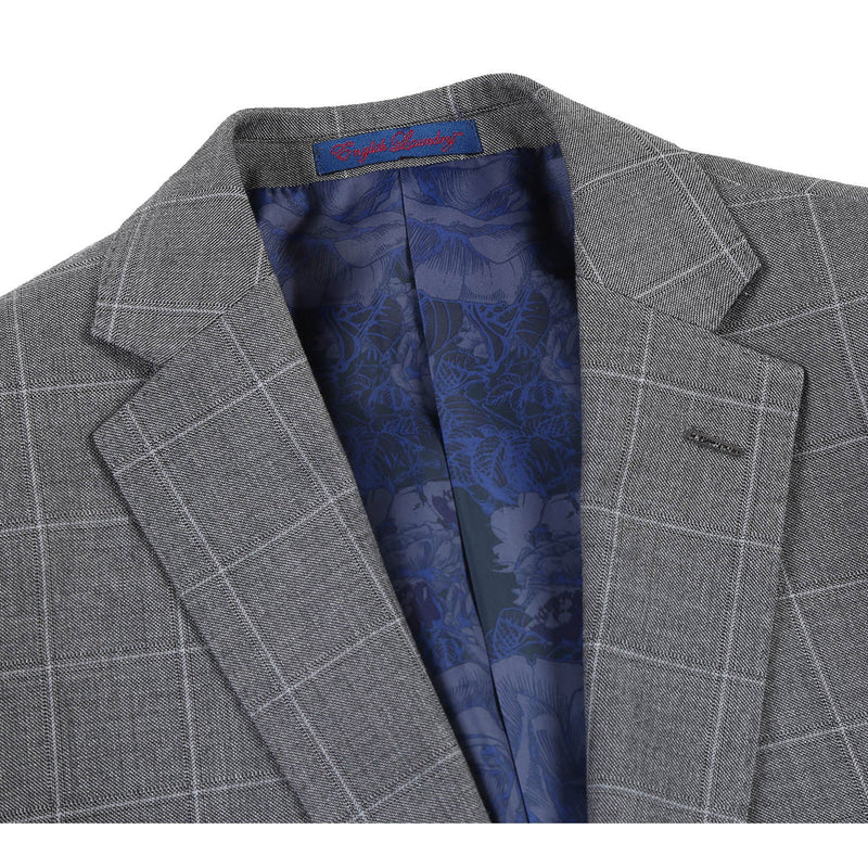 82-54-092EL Slim Fit Gray Windowpane Suit