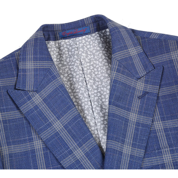 82-60-400EL Blue with Marigold Check Suit