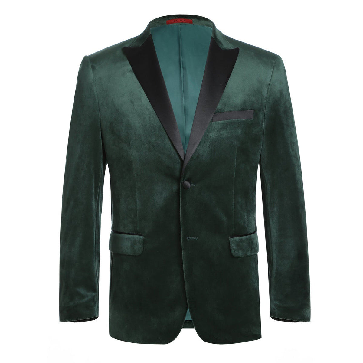 290-9 Men's Slim Fit Stretch Green Tuxedo Blazer