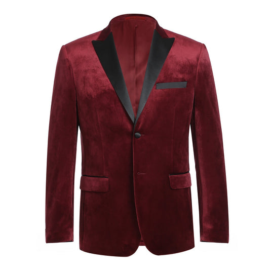 290-8 Men's Slim Fit Stretch Red Tuxedo Blazer