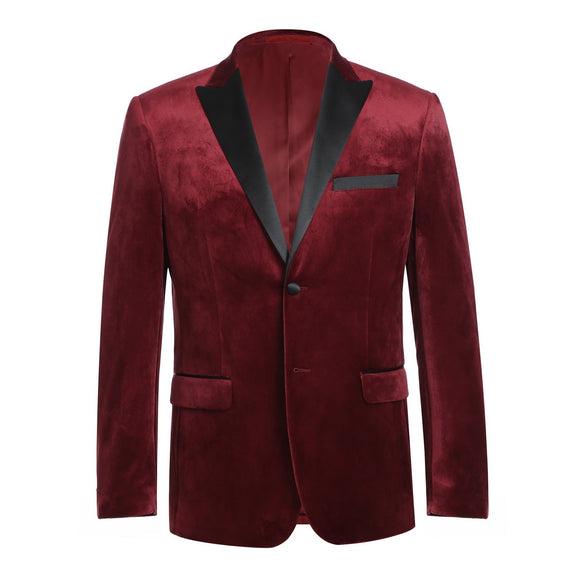 290-8 Men's Slim Fit Stretch Red Tuxedo Blazer