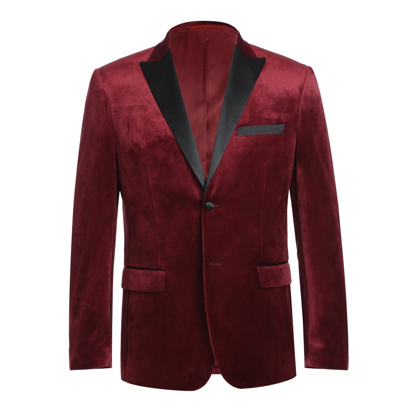 290-8 Men's Slim Fit Stretch Red Tuxedo Blazer