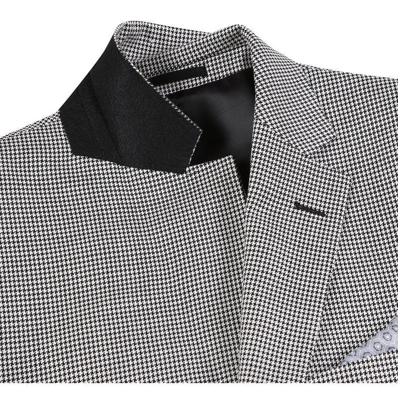 565-20 Men's New Slim Fit Wool Blazer OFF WHITE BLACK L46 New Slim Fit
