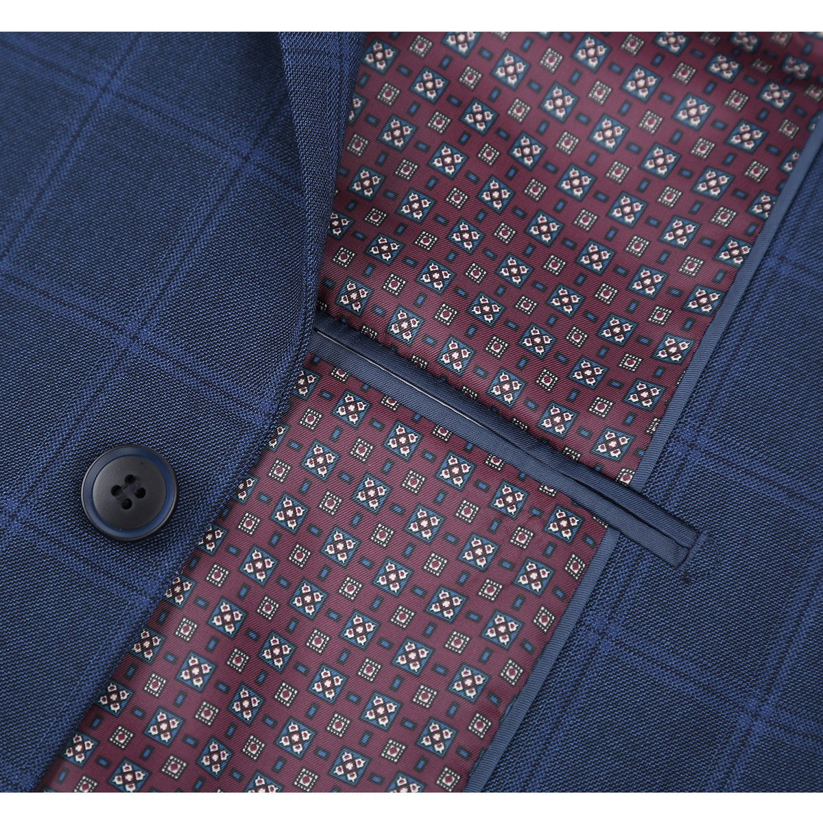 292-6 Men's Slim Fit 2-Piece Single Breasted Check Dress Suit