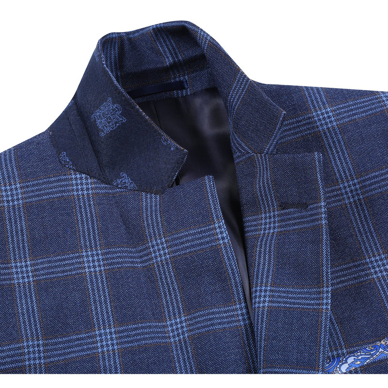 567-5 Men's New Slim Fit Wool Blazer BLUE L46 New Slim Fit