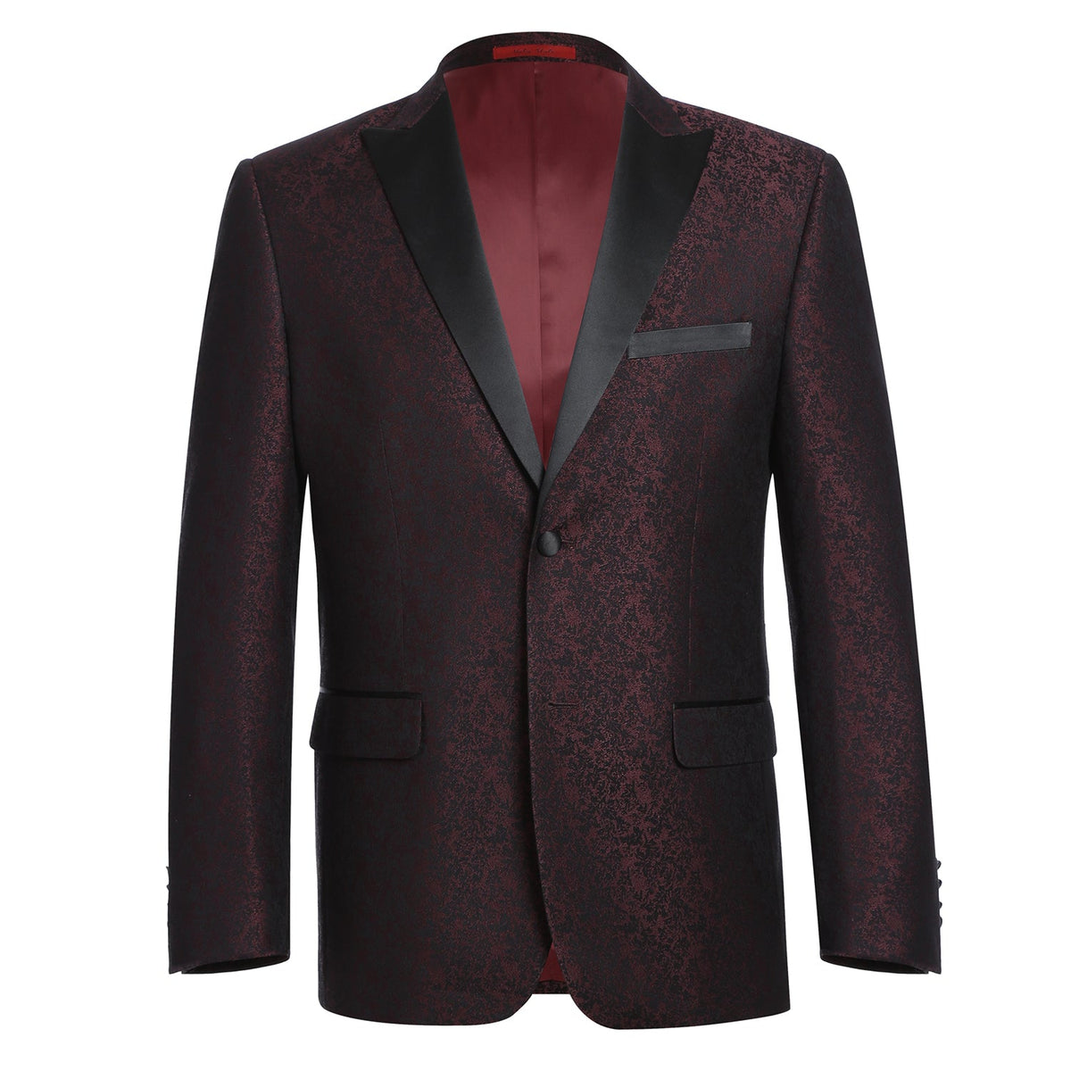 290-5 Men's Slim Fit Burgundy Tuxedo Blazer