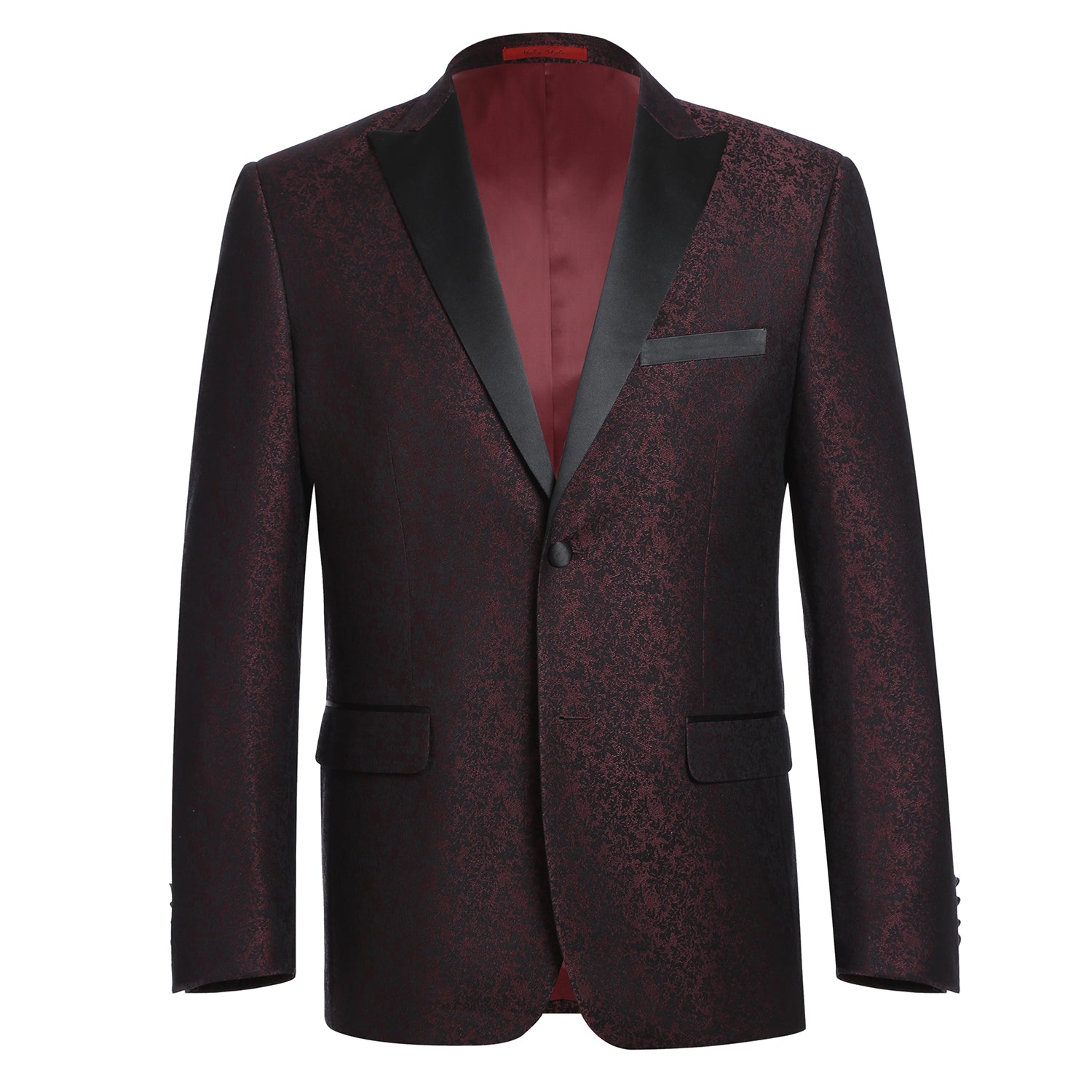 290-5 Men's Slim Fit Burgundy Tuxedo Blazer