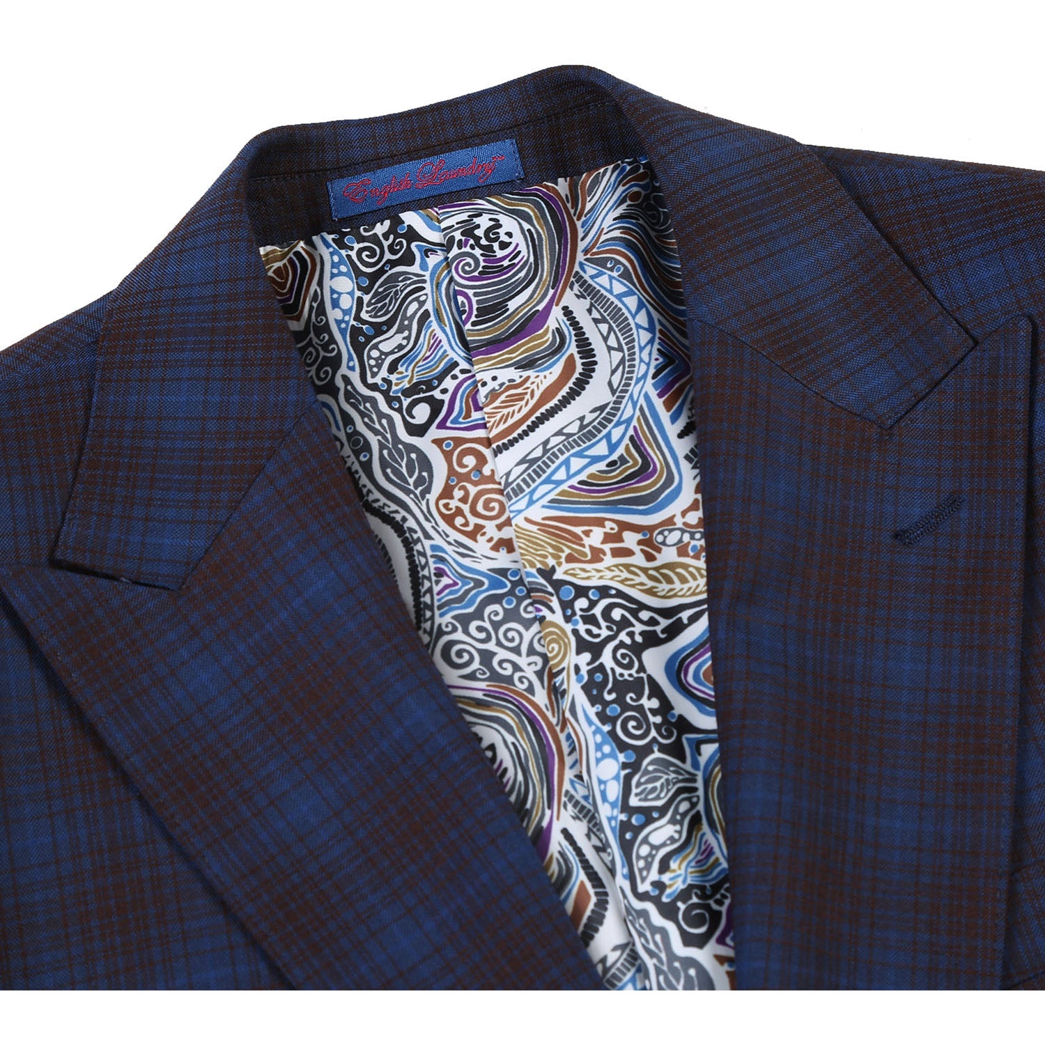 82-55-470EL Navy with Burgundy Check Suit