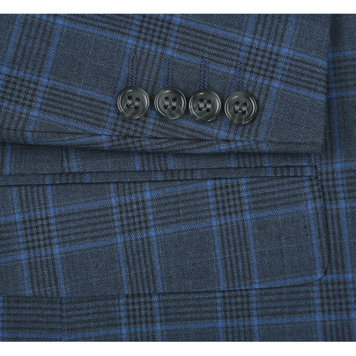 293-6 Men's Two Piece Classic Fit Windowpane Check Dress Suit