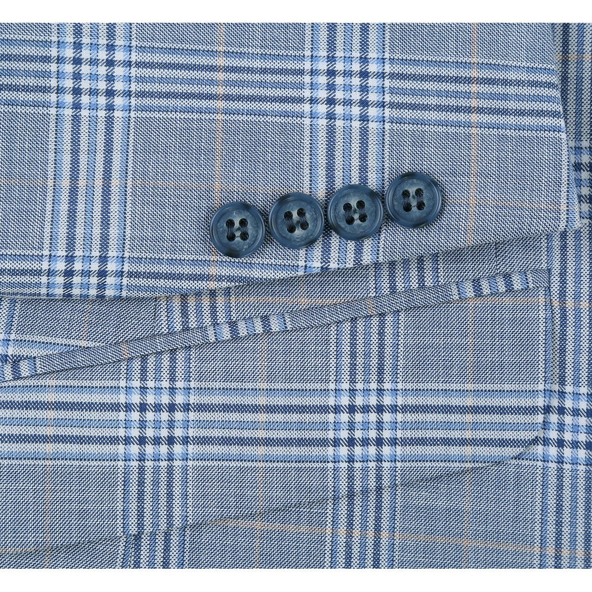 293-3 Men's 2-Piece Slim Fit Notch Lapel Stretch Windowpane Suit