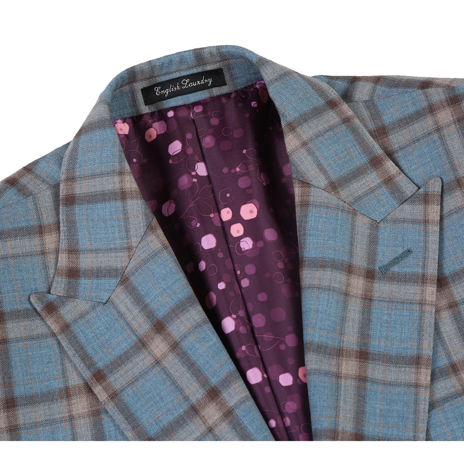 EL72-57-470 Light Gray with Bronze Stereoscopic-Grid Wool Suit