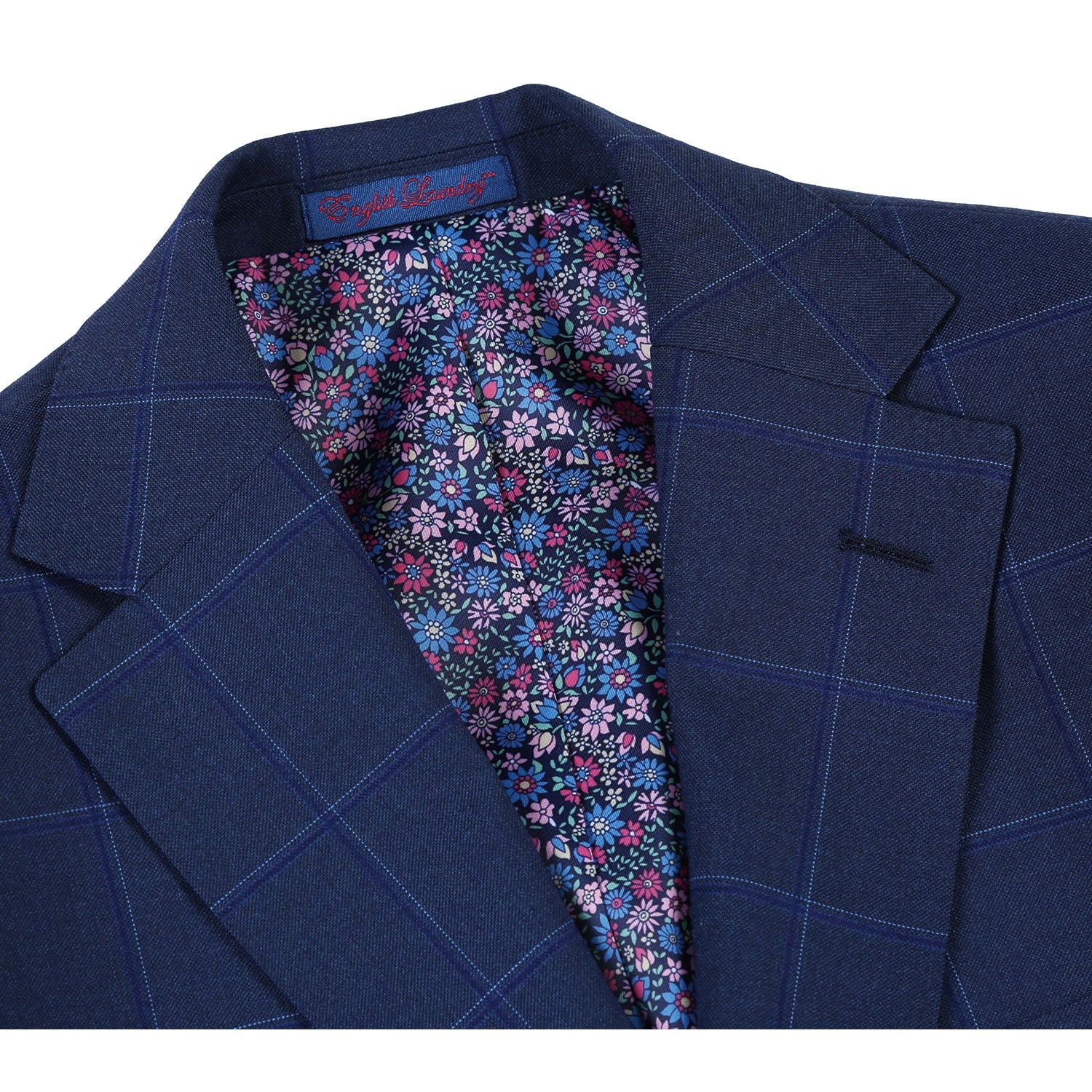 82-52-412EL Dark Blue Windowpane Check Suit