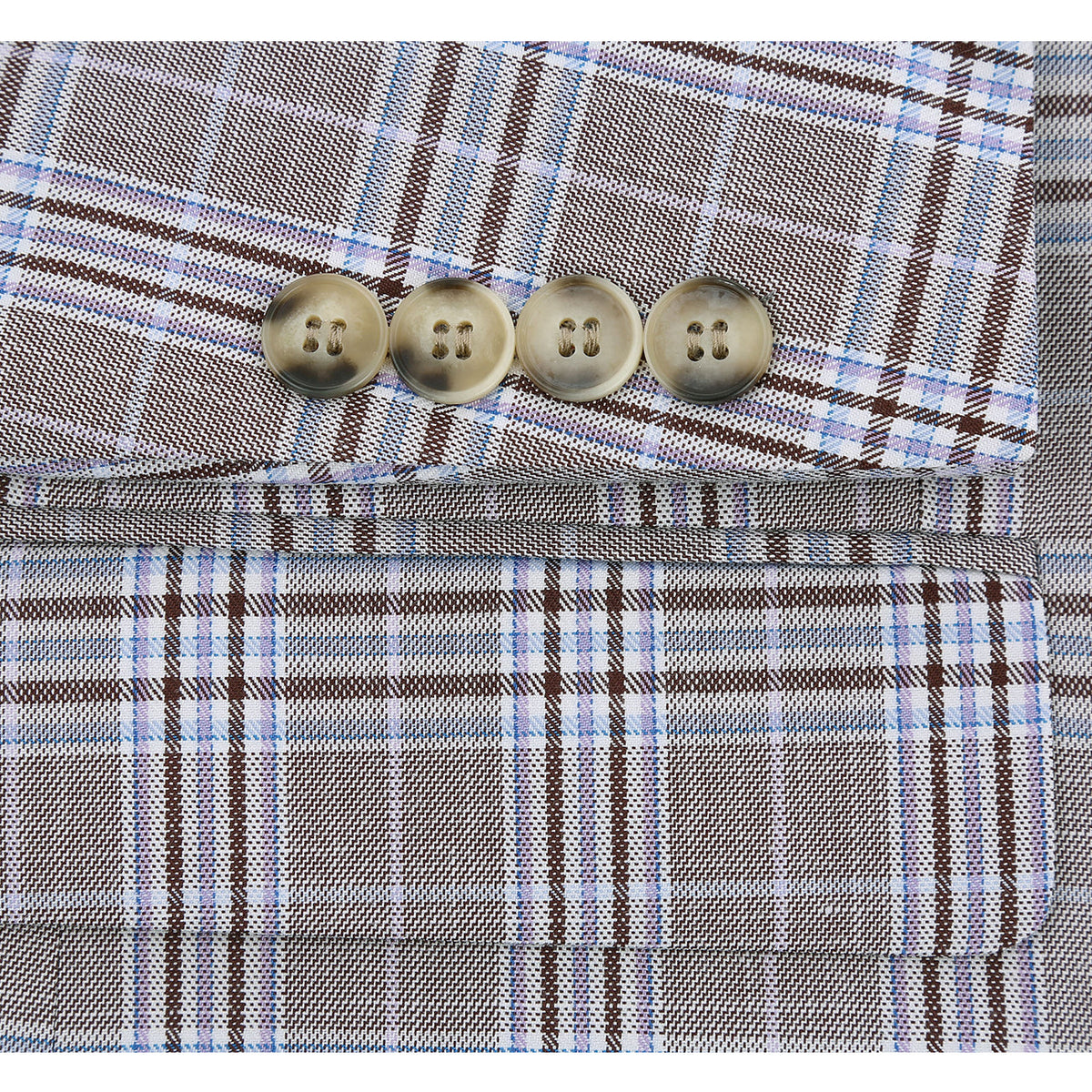 292-7 Men's Slim Fit 2-Piece Single Breasted Check Dress Suit