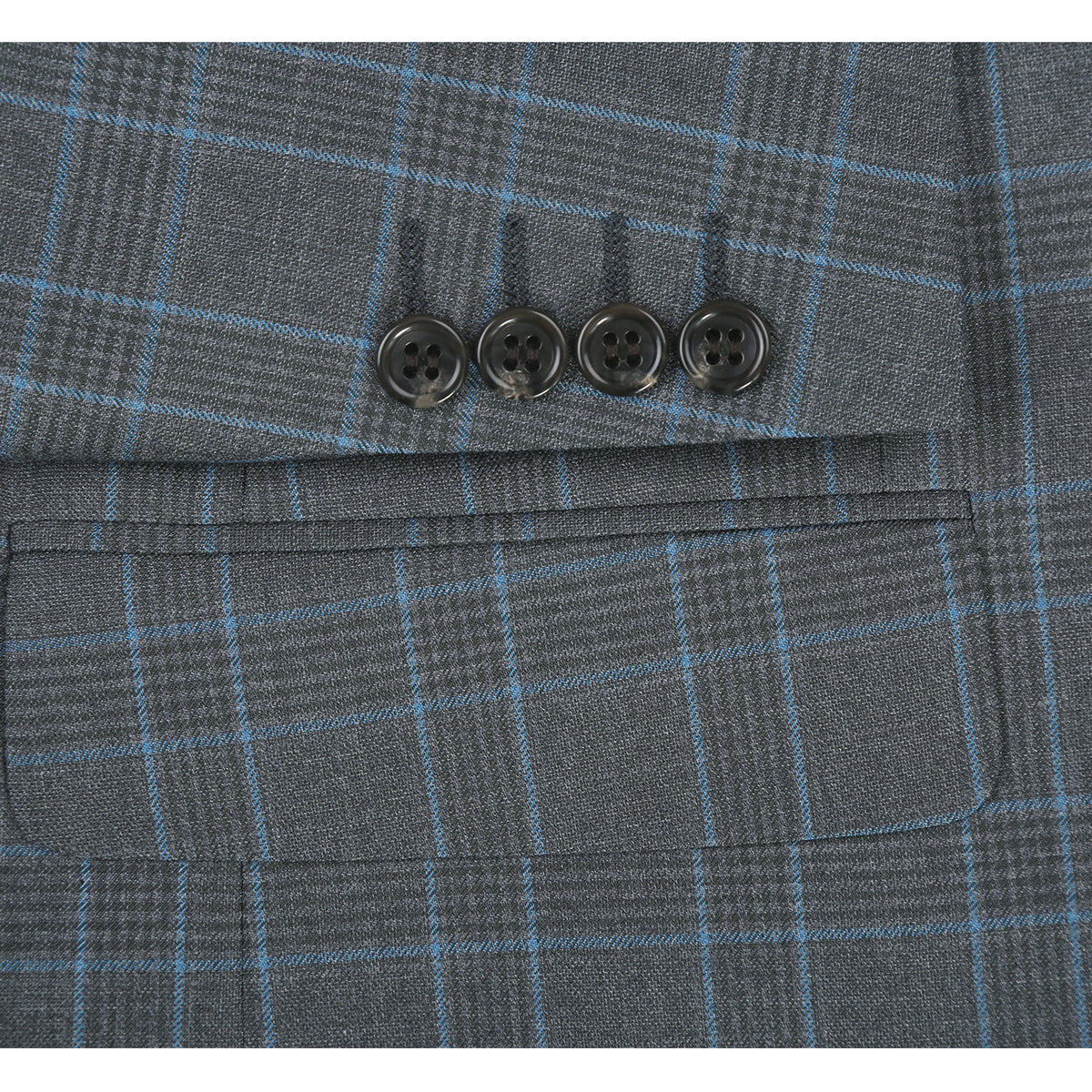 293-5 Men's Two Piece Classic Fit Windowpane Check Dress Suit